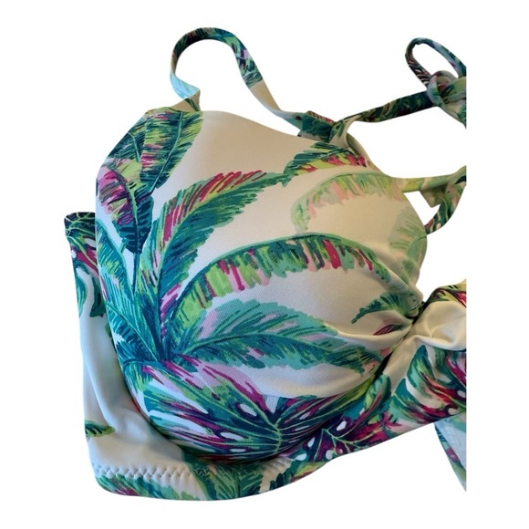 Jessica Simpson Jungle Cruise Twist Front Print D Cup Bikini Top Size XL D NEW - Picture 7 of 11